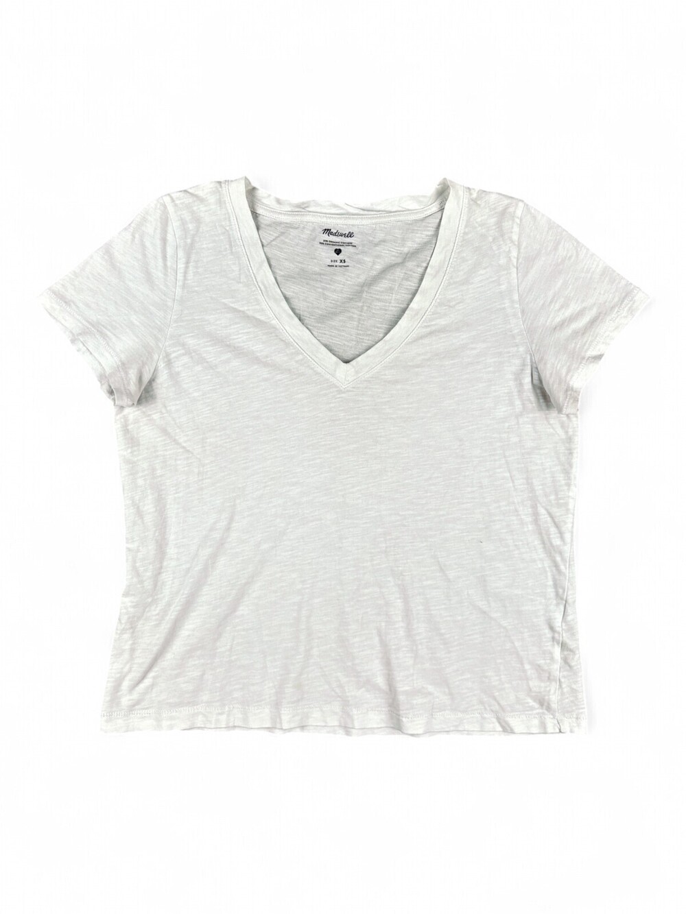 Madewell Slub V-Neck Tee Short Sleeve White XS